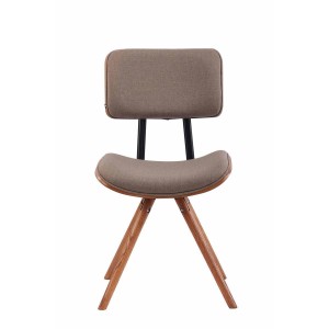 Silla de Confidente CHIMALA, en Madera color Nogal y Tela color Crema