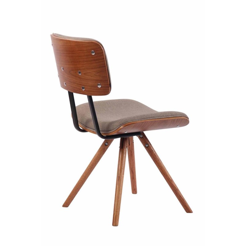 Silla de Confidente CHIMALA, en Madera color Nogal y Tela color Crema
