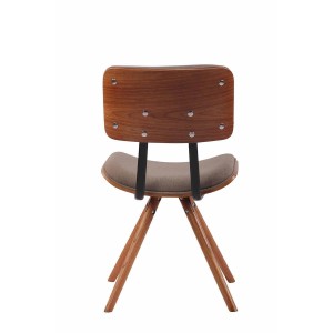 Silla de Confidente CHIMALA, en Madera color Nogal y Tela color Crema