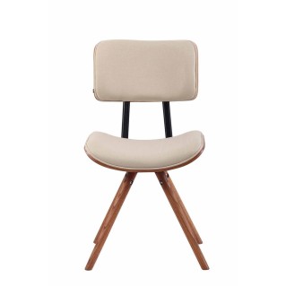 Silla de Confidente CHIMALA, en Madera color Nogal y Tela color Crema 2