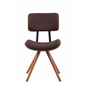 Silla de Confidente CHIMALA, en Madera color Nogal y Tela color Crema