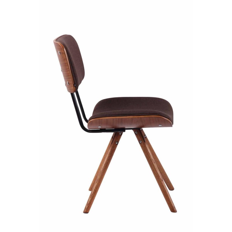 Silla de Confidente CHIMALA, en Madera color Nogal y Tela color Crema