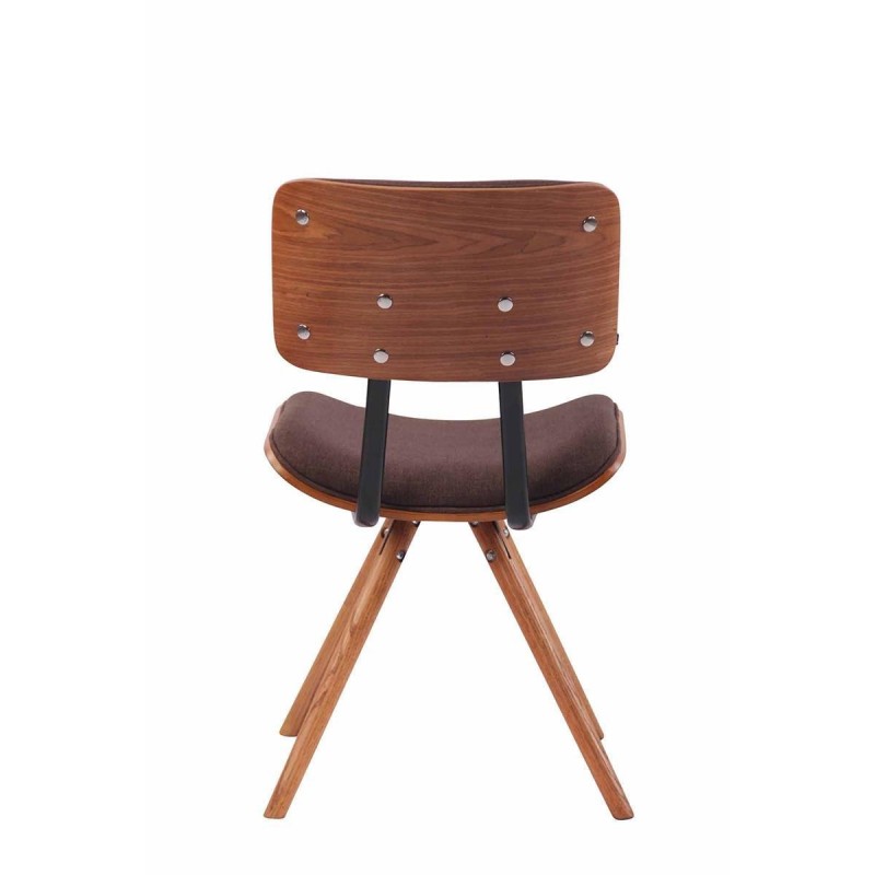 Silla de Confidente CHIMALA, en Madera color Nogal y Tela color Crema