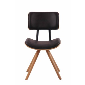 Silla de Confidente CHIMALA PIEL, en Madera color Natural, color Negro