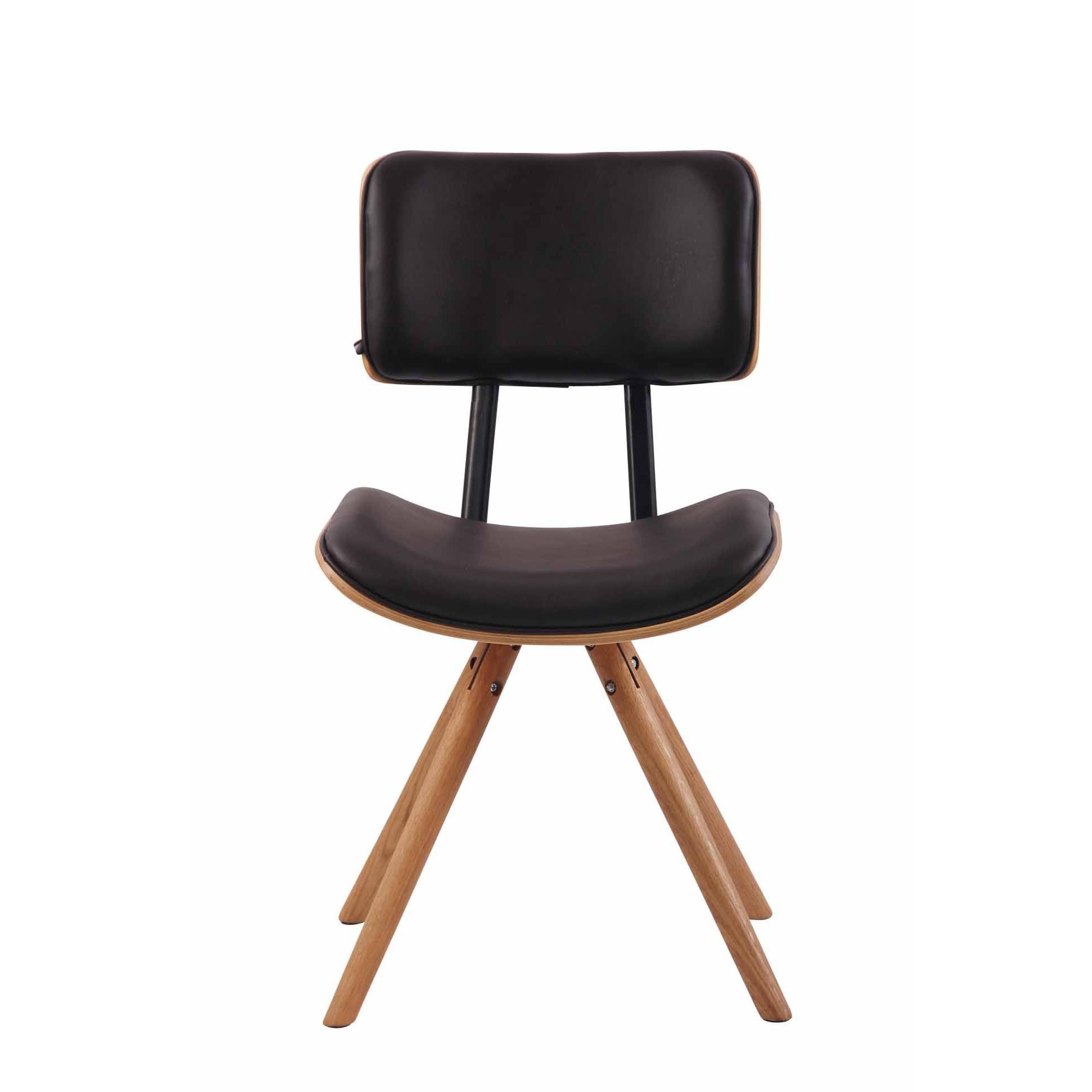 Silla de Confidente CHIMALA PIEL, en Madera color Natural, color Negro