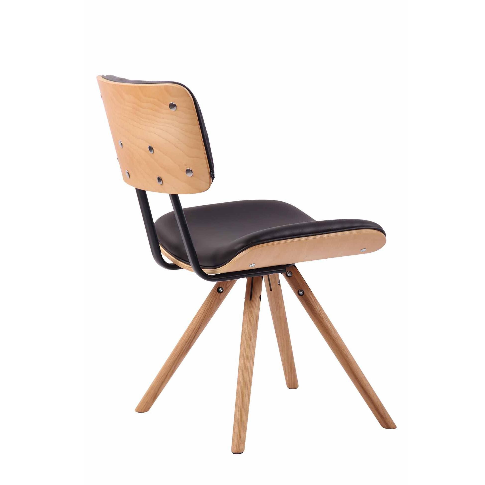 Silla de Confidente CHIMALA PIEL, en Madera color Natural, color Negro