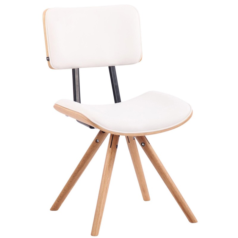 Silla de Confidente CHIMALA PIEL, en Madera color Natural, color Negro