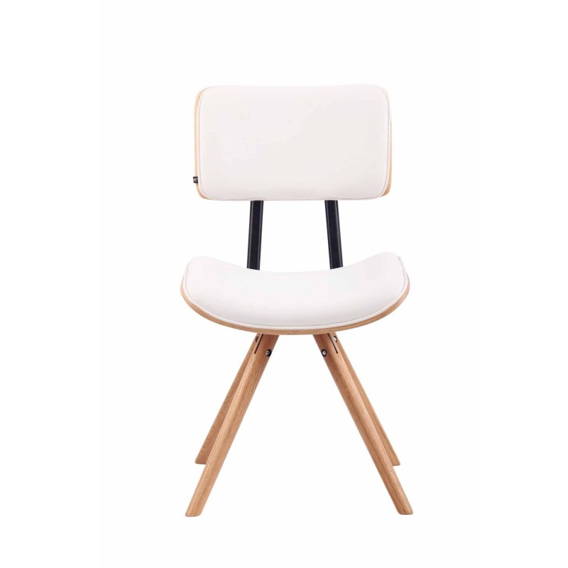 Silla de Confidente CHIMALA PIEL, en Madera color Natural, color Negro