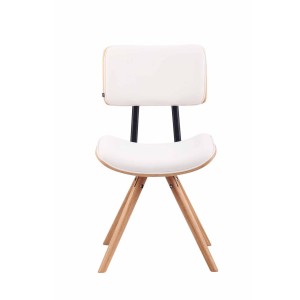 Silla de Confidente CHIMALA PIEL, en Madera color Natural, color Negro