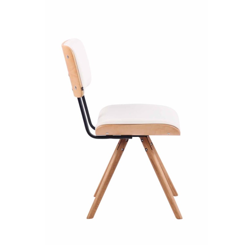 Silla de Confidente CHIMALA PIEL, en Madera color Natural, color Negro