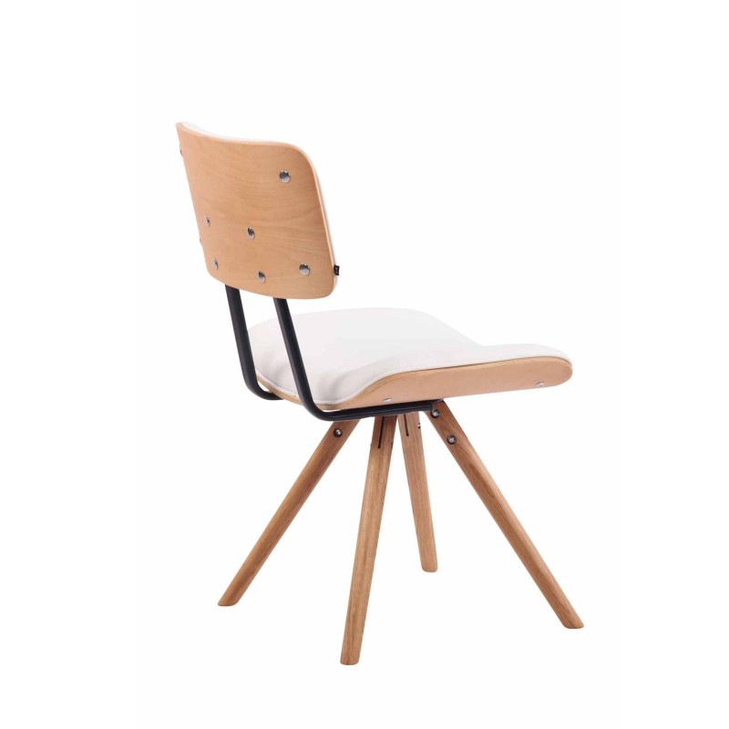Silla de Confidente CHIMALA PIEL, en Madera color Natural, color Negro