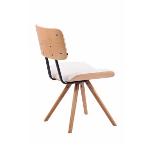 Silla de Confidente CHIMALA PIEL, en Madera color Natural, color Negro