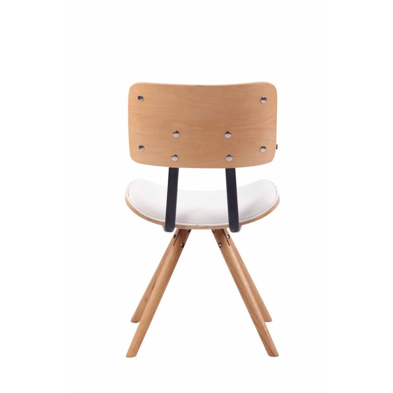 Silla de Confidente CHIMALA PIEL, en Madera color Natural, color Negro