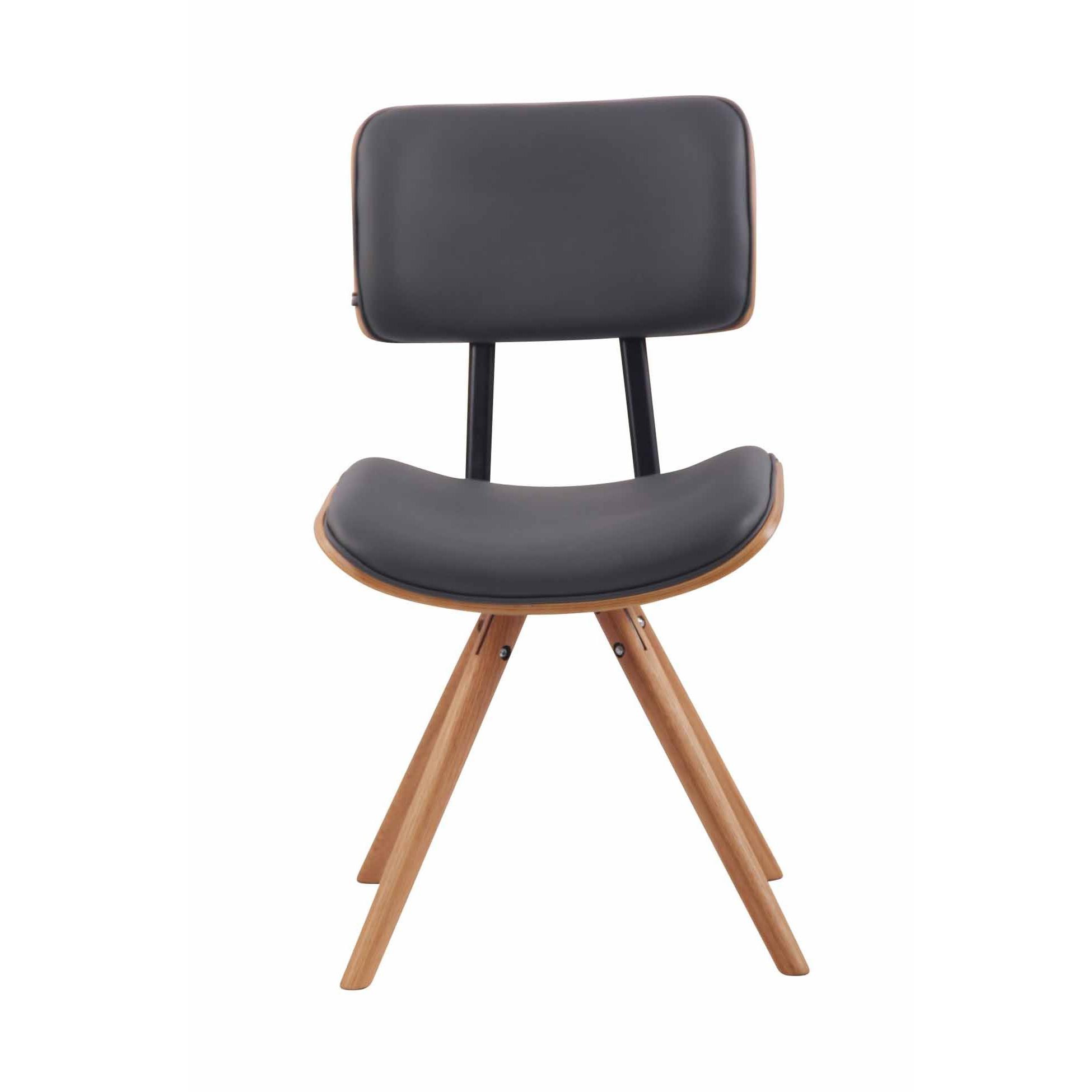Silla de Confidente CHIMALA PIEL, en Madera color Natural, color Negro