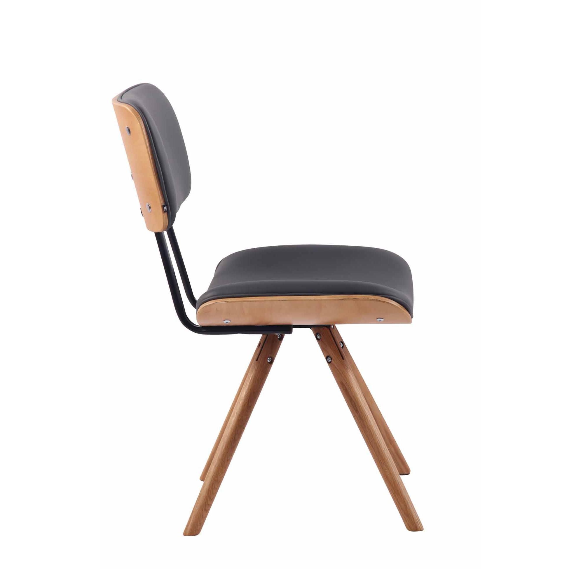 Silla de Confidente CHIMALA PIEL, en Madera color Natural, color Negro