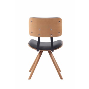 Silla de Confidente CHIMALA PIEL, en Madera color Natural, color Negro