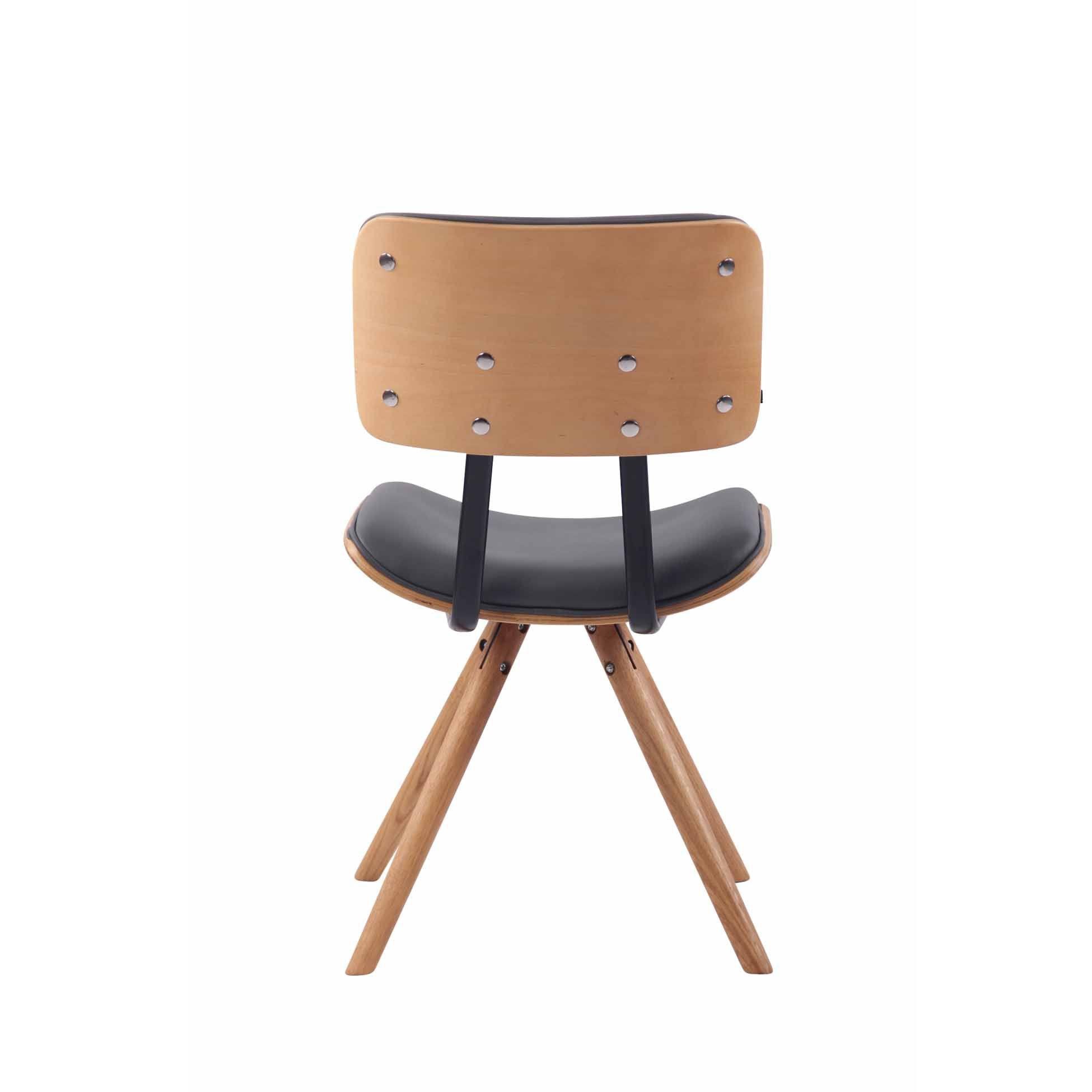 Silla de Confidente CHIMALA PIEL, en Madera color Natural, color Negro