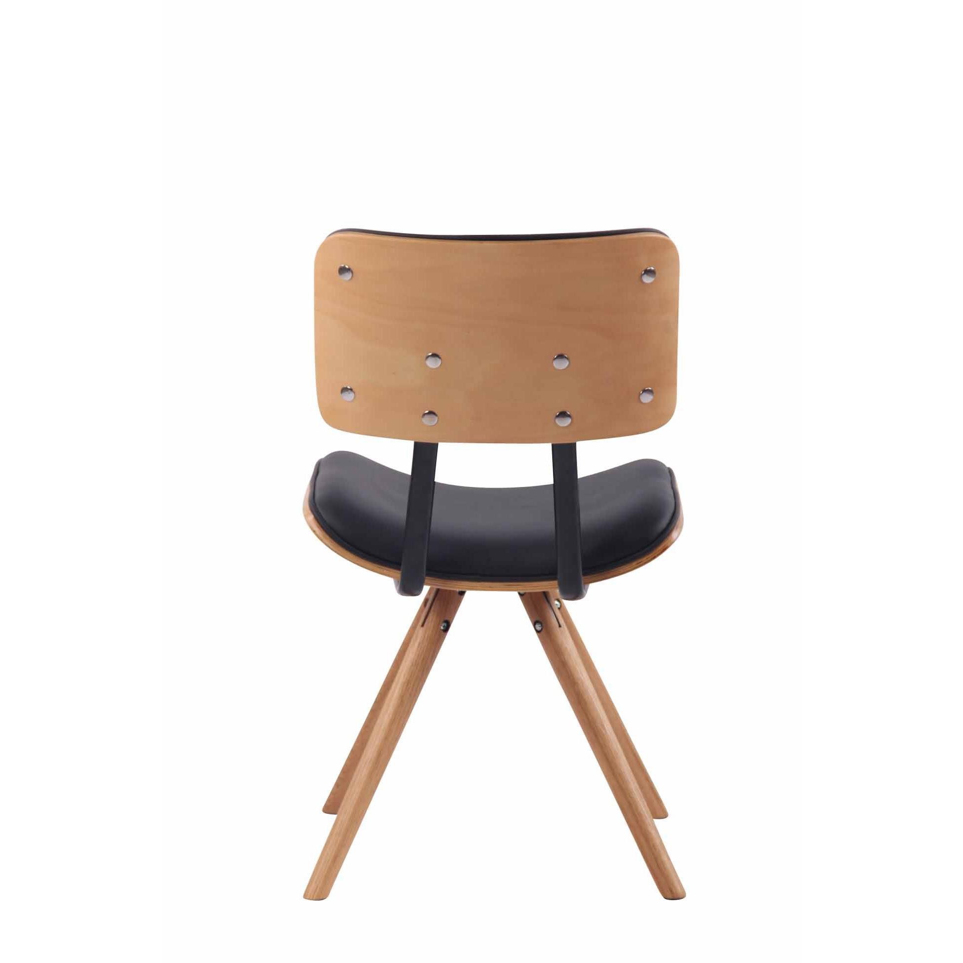 Silla de Confidente CHIMALA PIEL, en Madera color Natural, color Negro