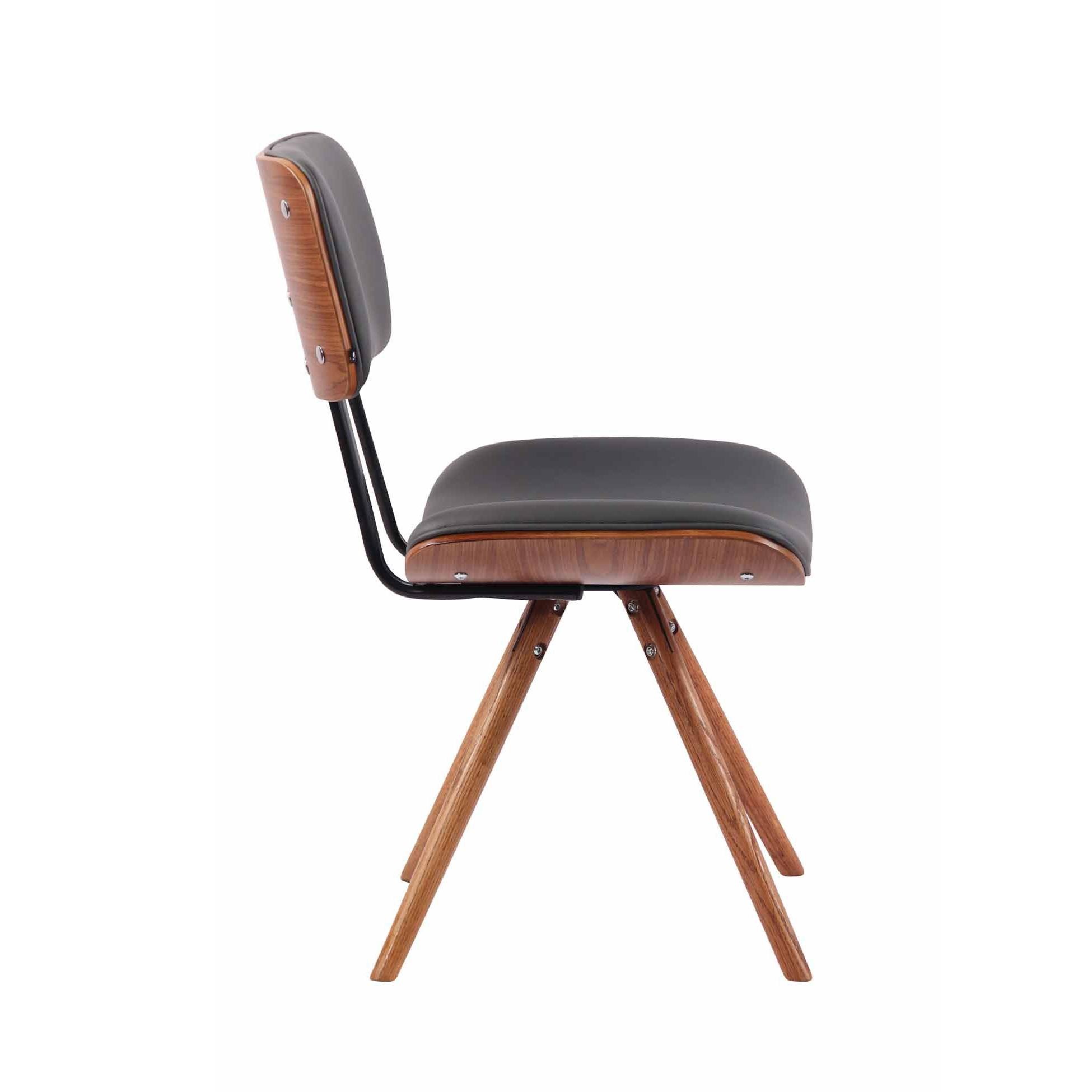 Silla de Confidente CHIMALA PIEL, en Madera color Nogal, color Negro