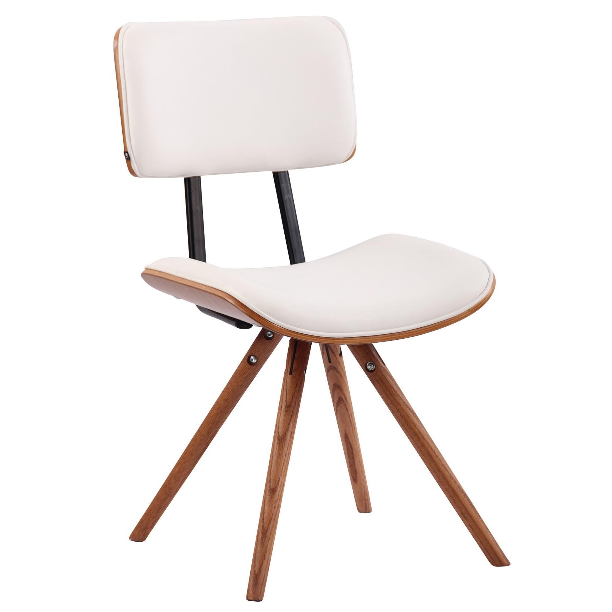 Silla de Confidente CHIMALA PIEL, en Madera color Nogal, color Negro