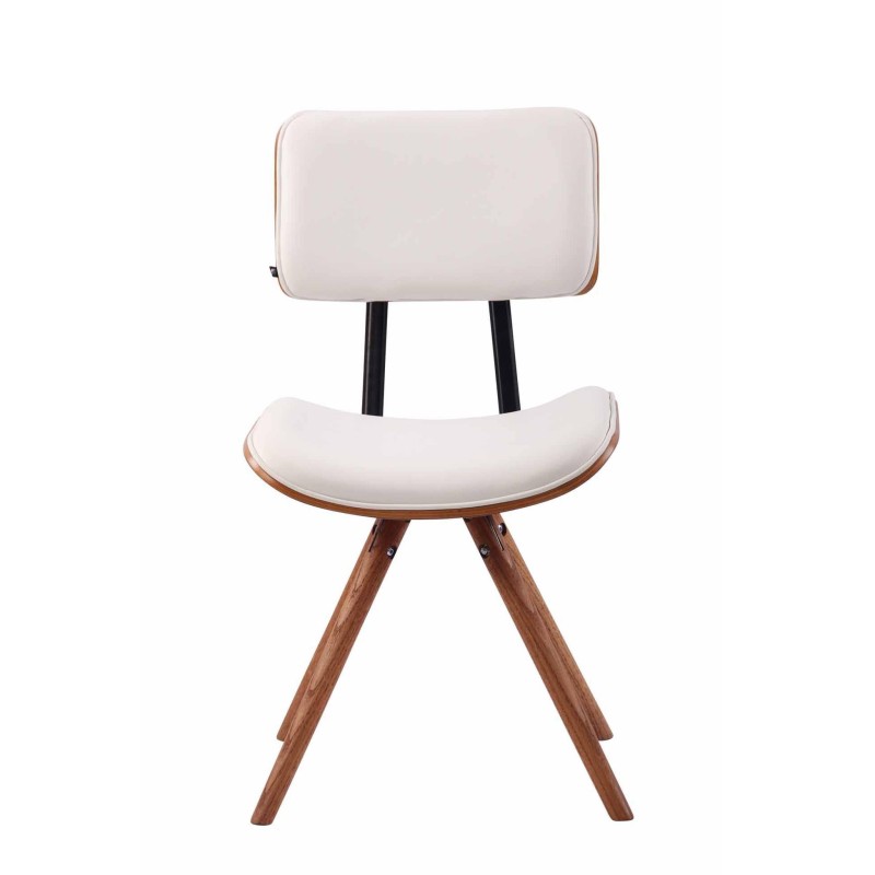 Silla de Confidente CHIMALA PIEL, en Madera color Nogal, color Negro