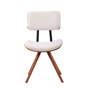 Silla de Confidente CHIMALA PIEL, en Madera color Nogal, color Negro