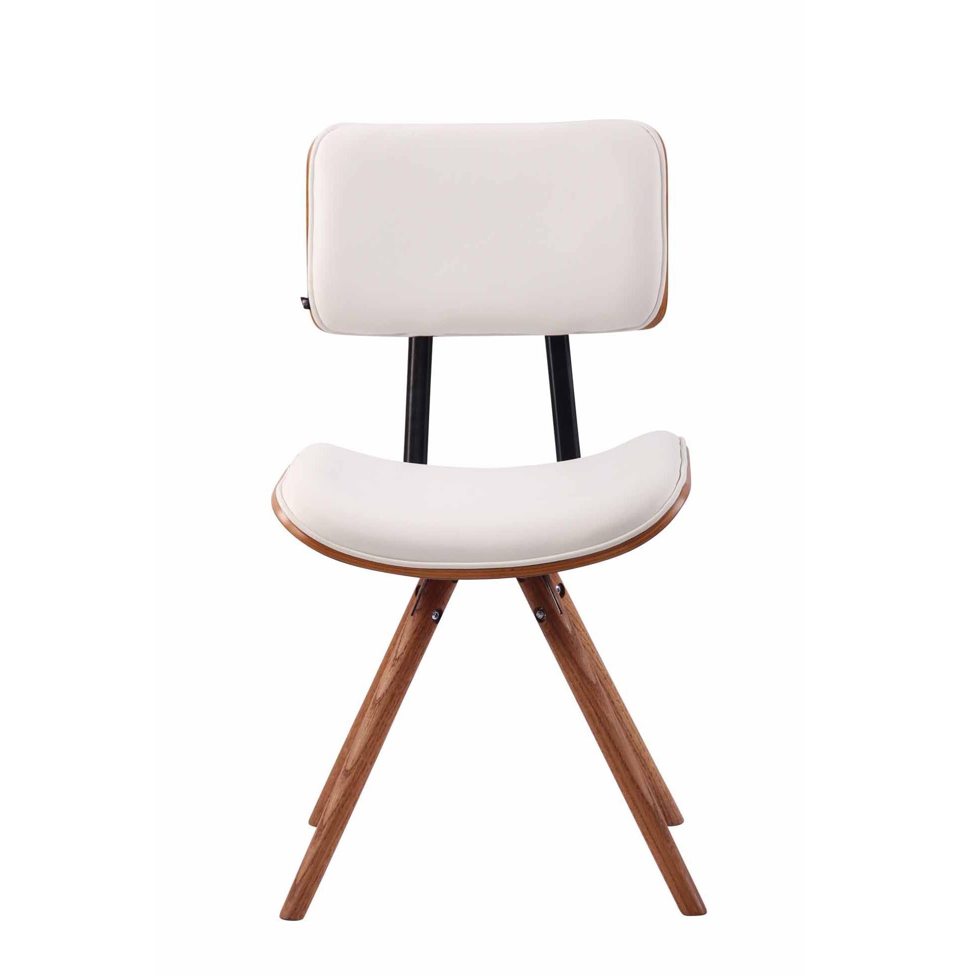 Silla de Confidente CHIMALA PIEL, en Madera color Nogal, color Negro