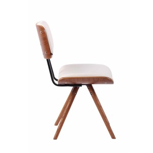 Silla de Confidente CHIMALA PIEL, en Madera color Nogal, color Negro