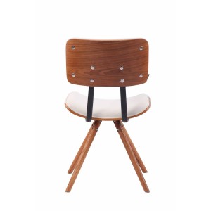 Silla de Confidente CHIMALA PIEL, en Madera color Nogal, color Negro