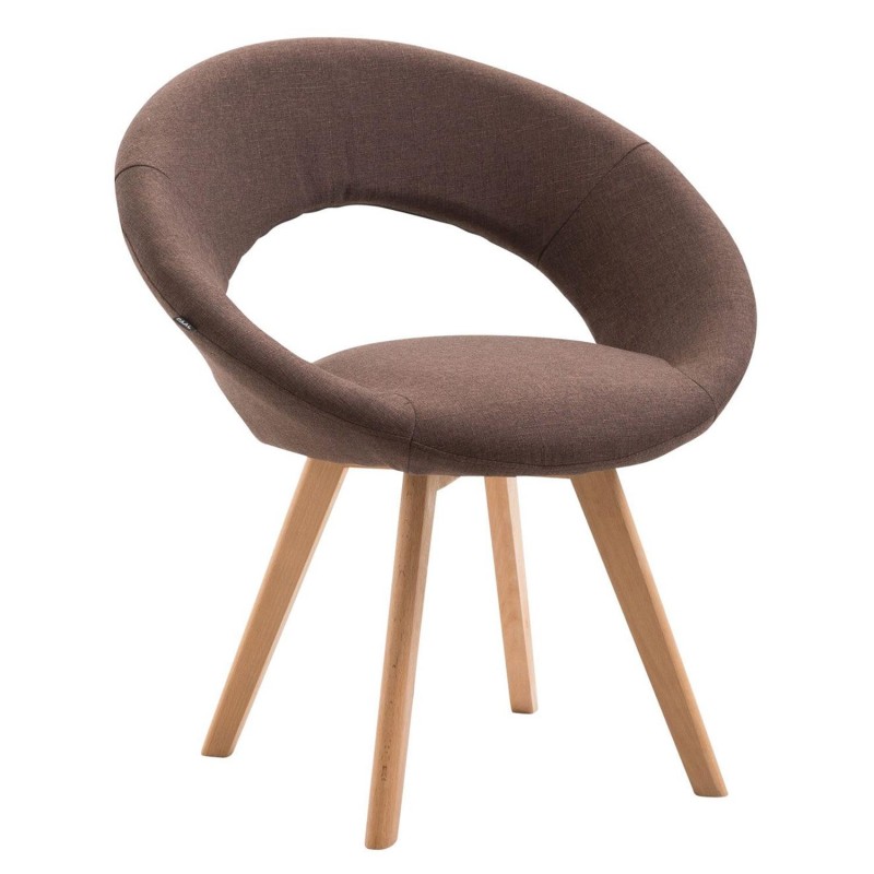 Silla de Confidente BACH, en Madera color Haya y Tela Negra
