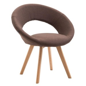 Silla de Confidente BACH, en Madera color Haya y Tela Negra