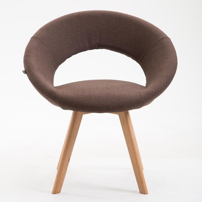 Silla de Confidente BACH, en Madera color Haya y Tela Negra