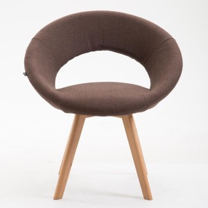 Silla de Confidente BACH, en Madera color Haya y Tela Negra