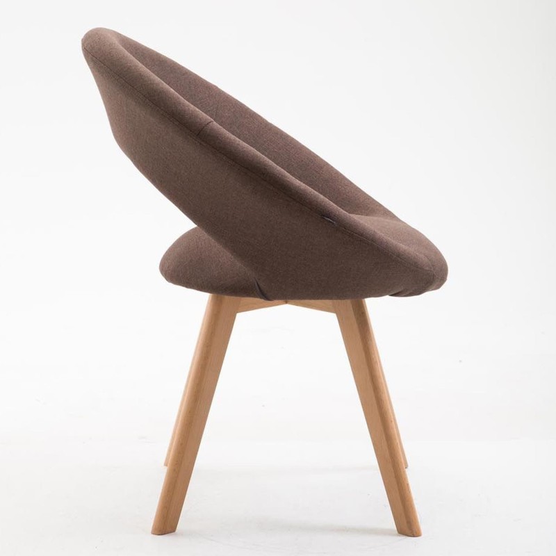 Silla de Confidente BACH, en Madera color Haya y Tela Negra