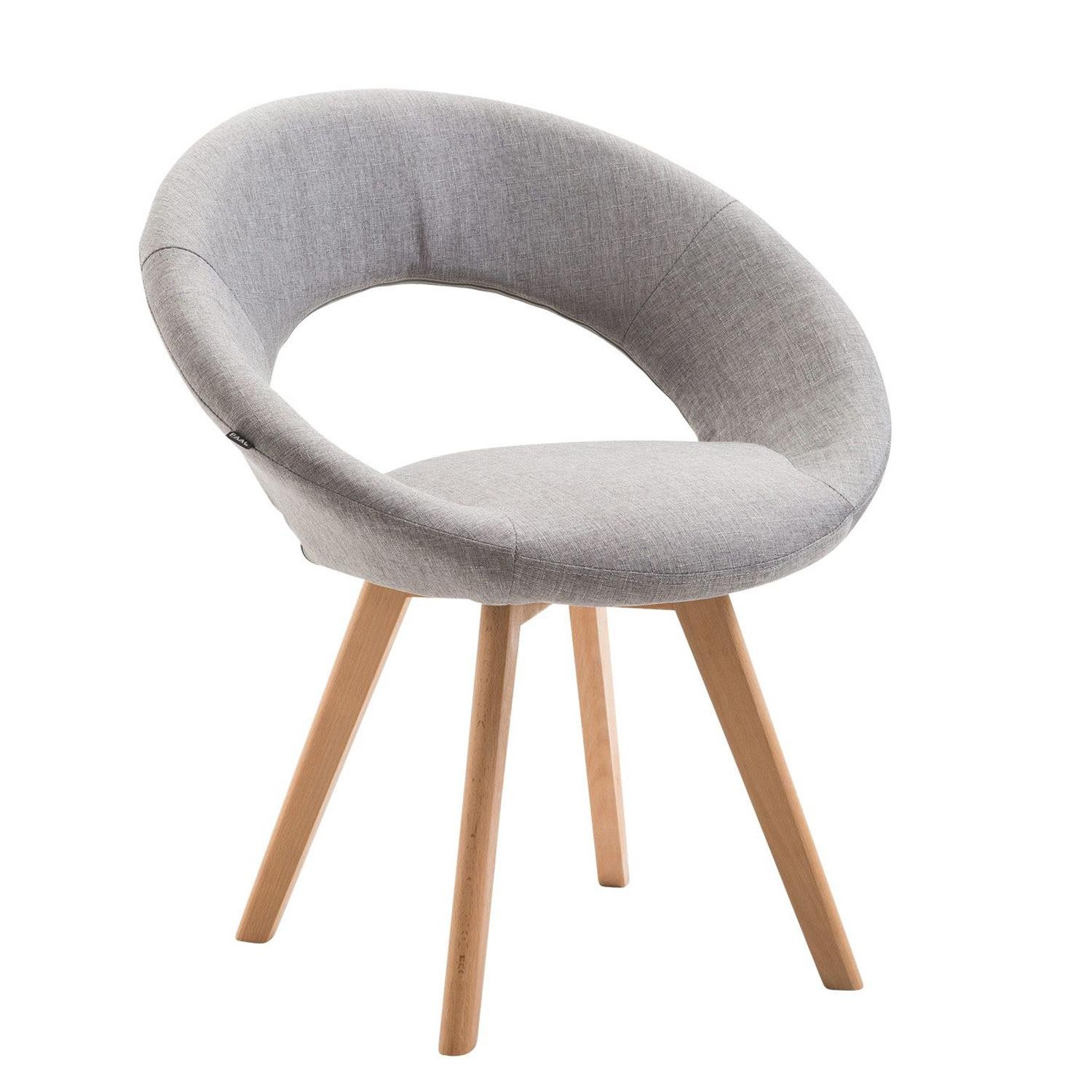 Silla de Confidente BACH, en Madera color Haya y Tela Negra