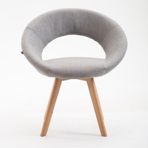 Silla de Confidente BACH, en Madera color Haya y Tela Negra