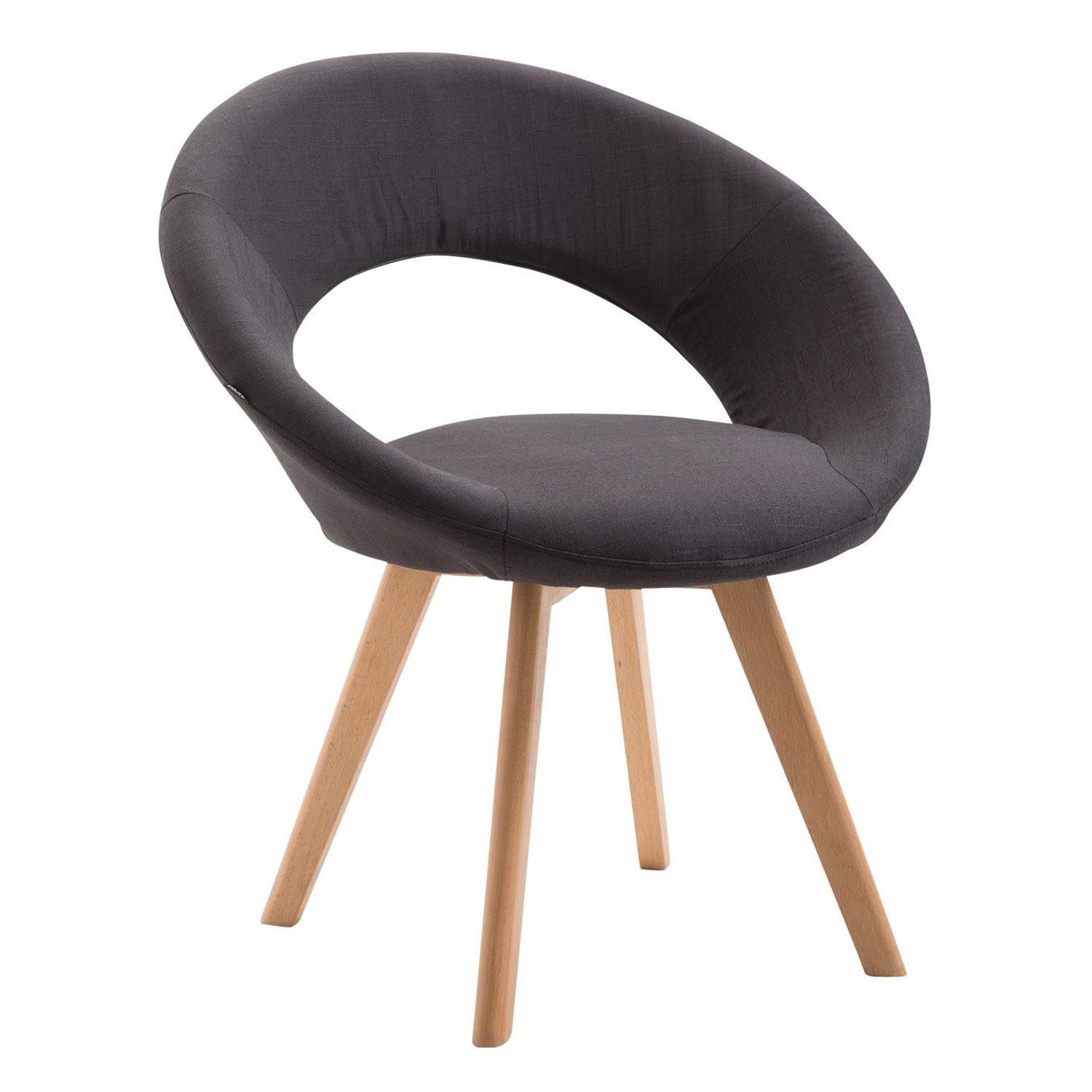 Silla de Confidente BACH, en Madera color Haya y Tela Negra