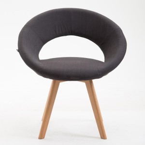 Silla de Confidente BACH, en Madera color Haya y Tela Negra