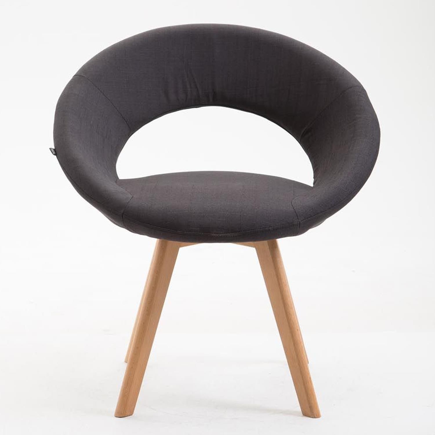Silla de Confidente BACH, en Madera color Haya y Tela Negra