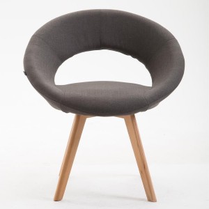 Silla de Confidente BACH, en Madera color Haya y Tela Negra