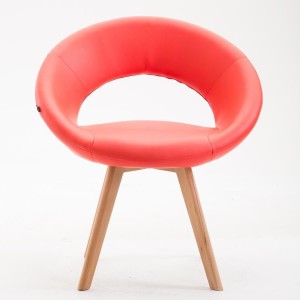 Silla de Confidente BACH, en Madera color Haya y Piel Negra