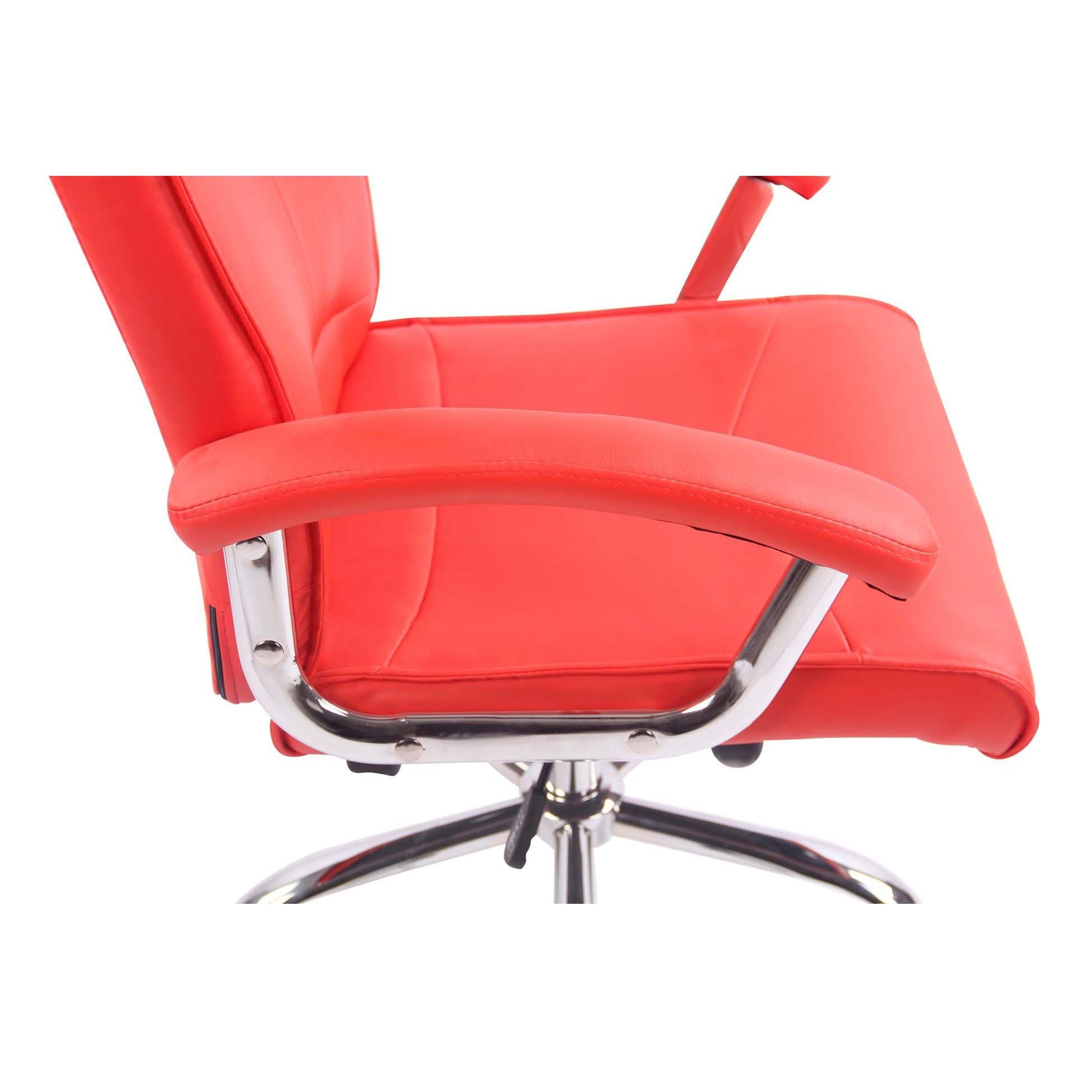 Silla de Oficina CALESTY, Base Metálica, Grueso Acolchado, en Piel color Negro