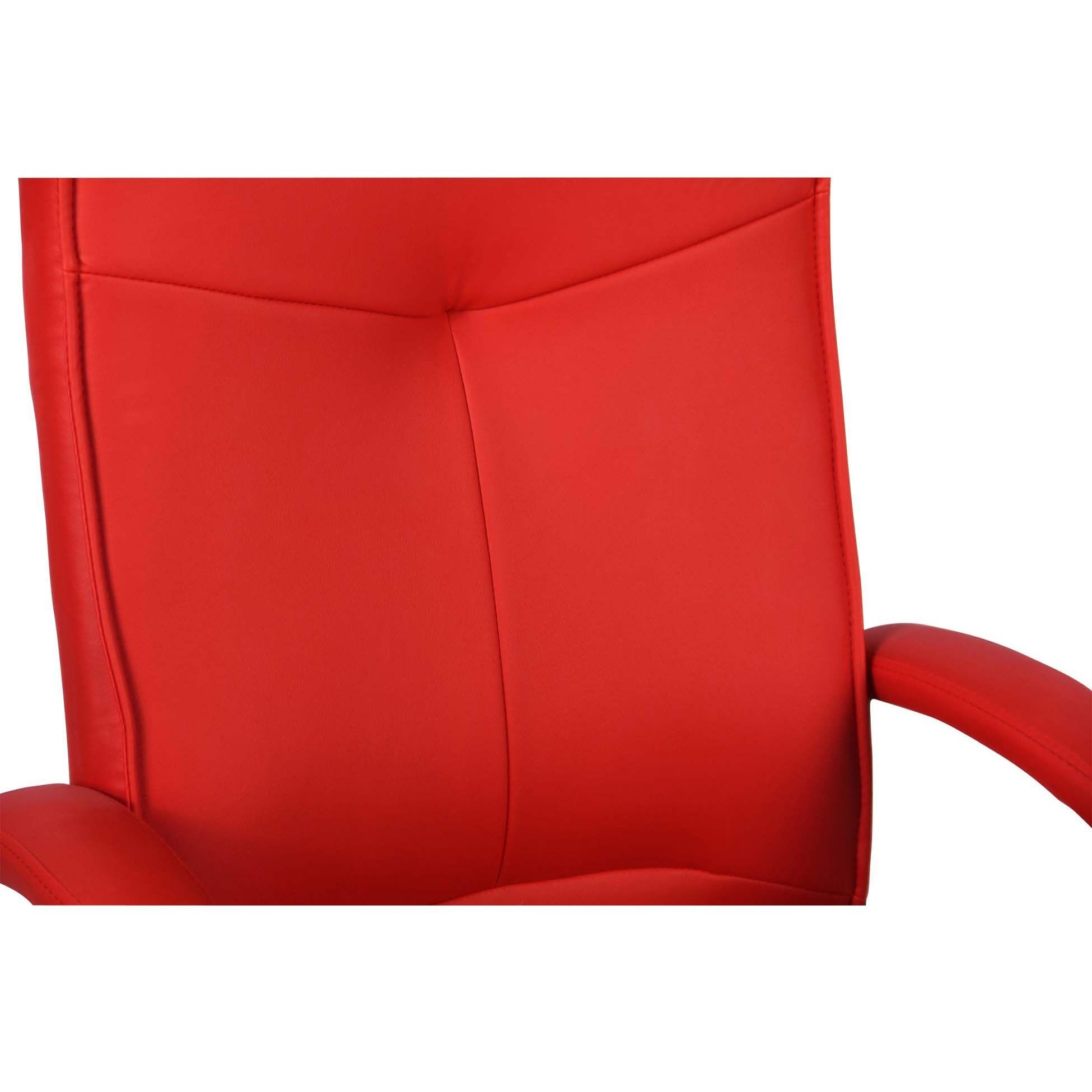 Silla de Oficina CALESTY, Base Metálica, Grueso Acolchado, en Piel color Negro