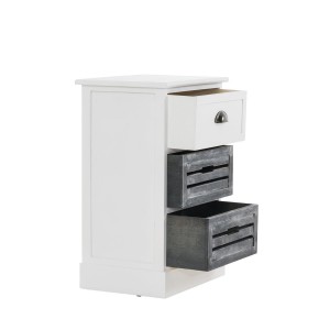 Cajonera SHABBY, 3 cajones, color Blanco y Gris