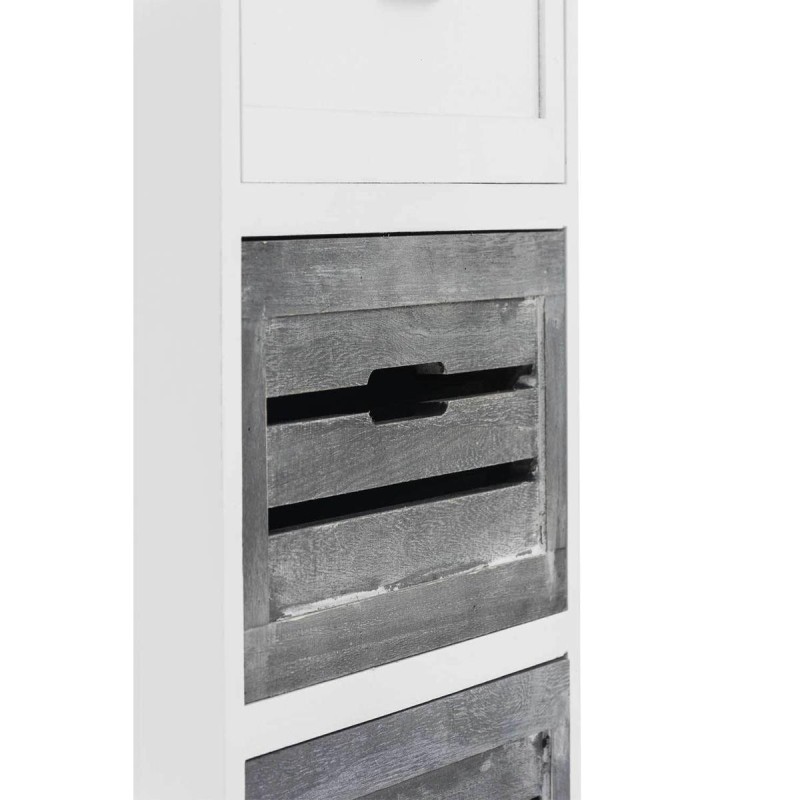Cajonera SHABBY, 5 cajones, color Blanco y Gris