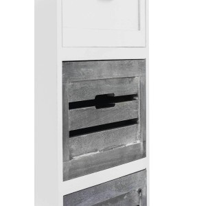 Cajonera SHABBY, 5 cajones, color Blanco y Gris