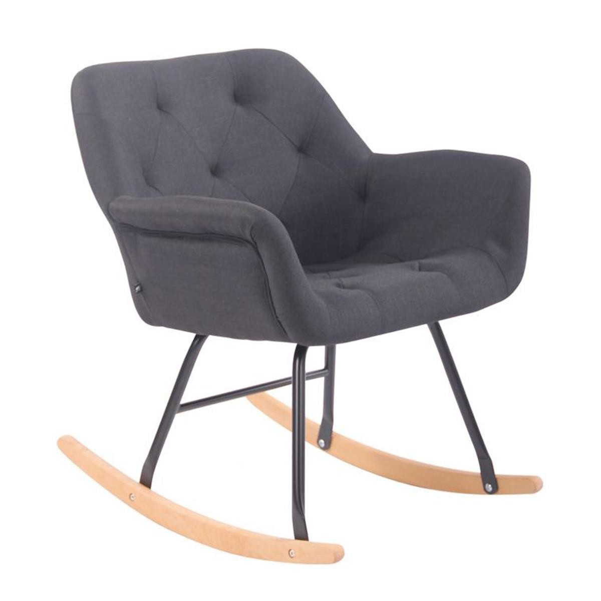 Mecedora DANDY, Estructura de Metal y Madera, en Tela color Negro