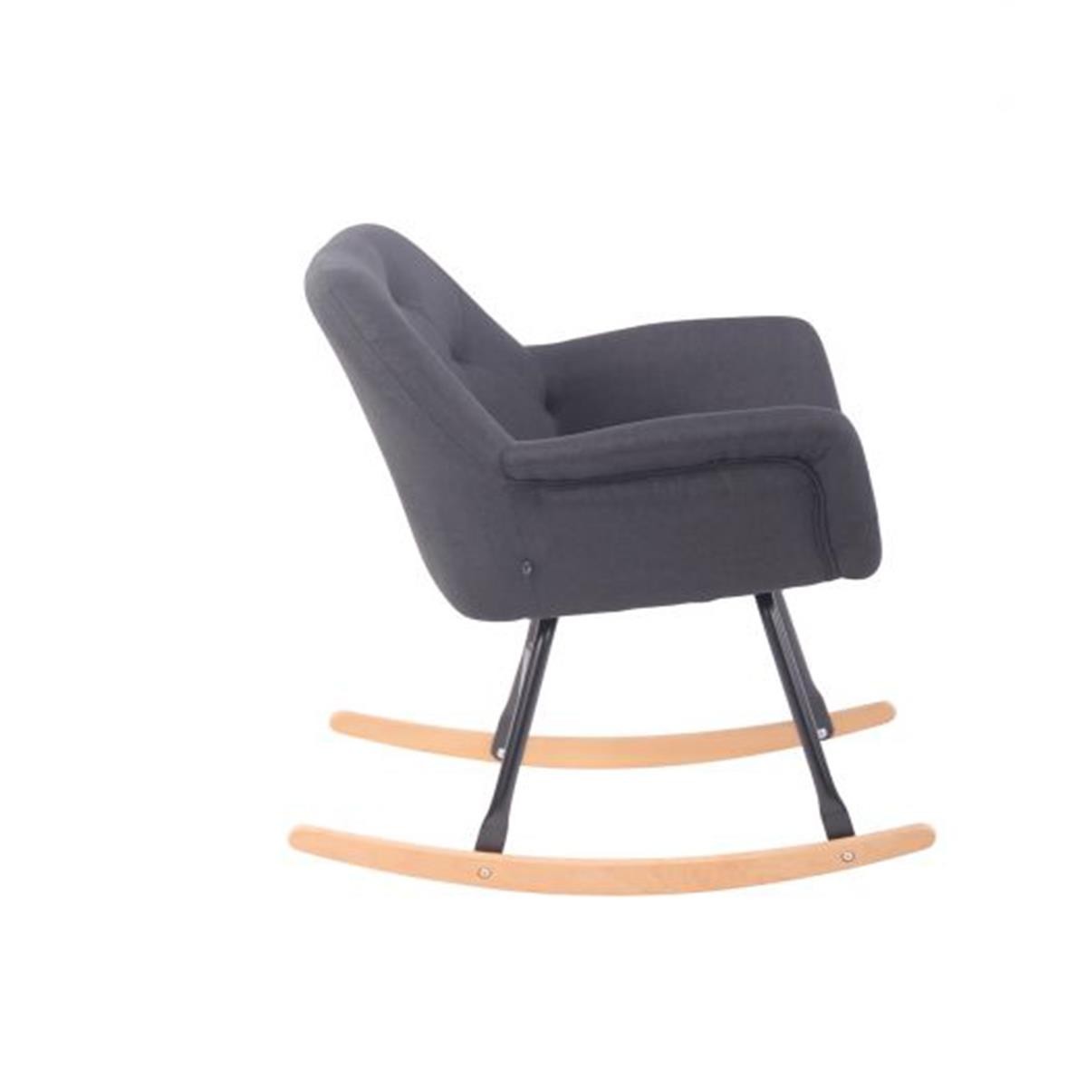 Mecedora DANDY, Estructura de Metal y Madera, en Tela color Negro