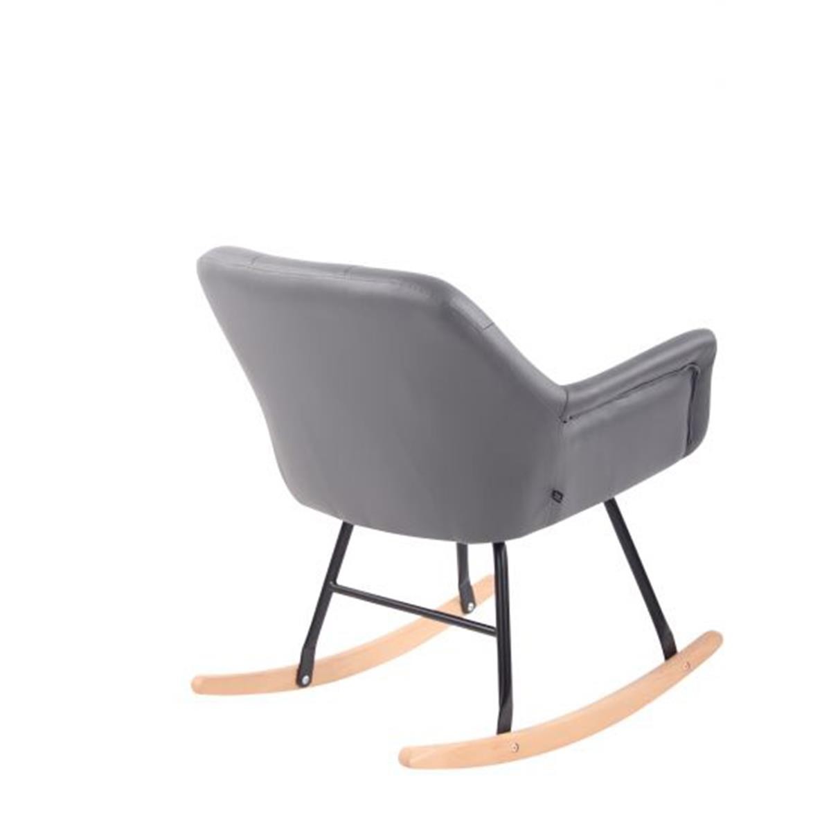 Mecedora DANDY PIEL, Estructura de Metal y Madera, color Negro