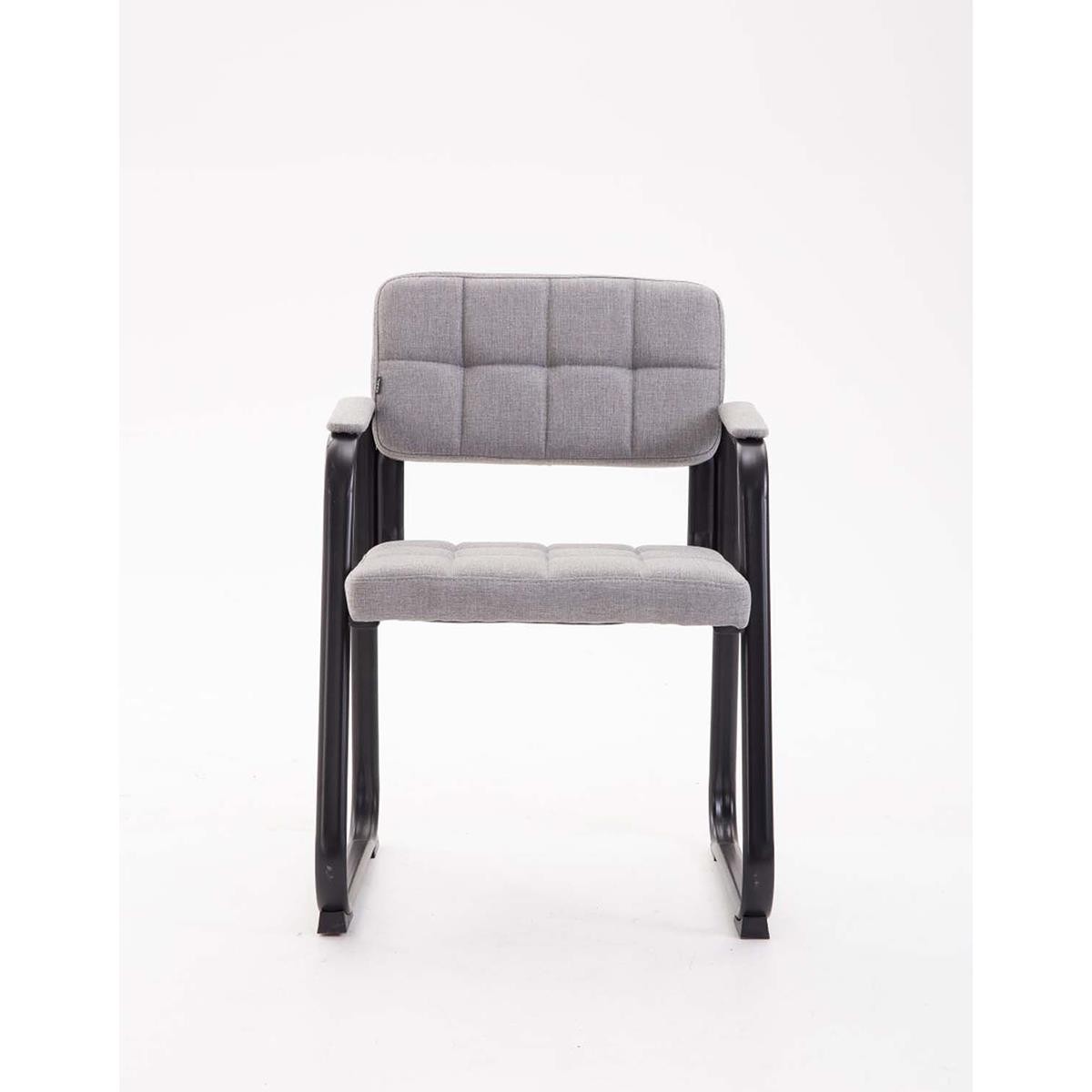 Silla de Confidente OSLO, Reposabrazos, Estructura Metálica, en Tela Azul